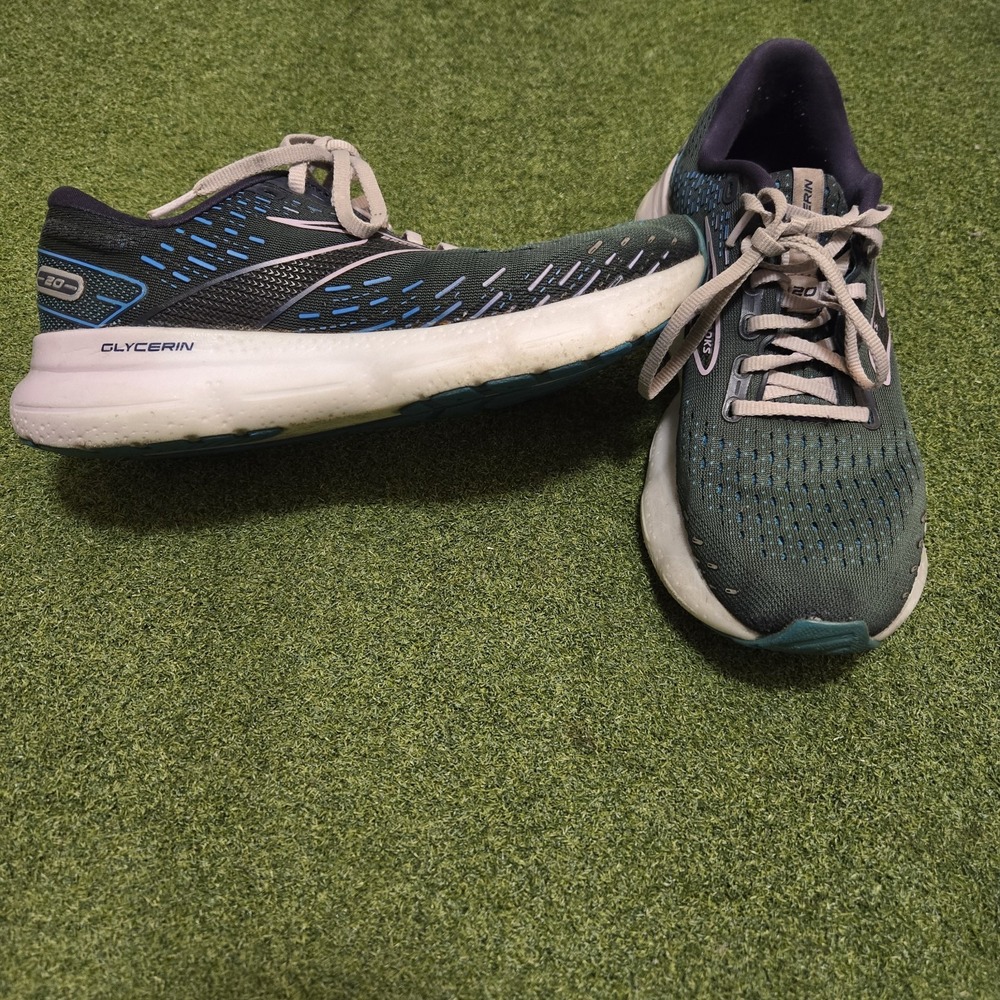 Brooks Glycerin 20 Shoes Womens 7.5 Blue Rod Running Athletic Comfort Sneakers